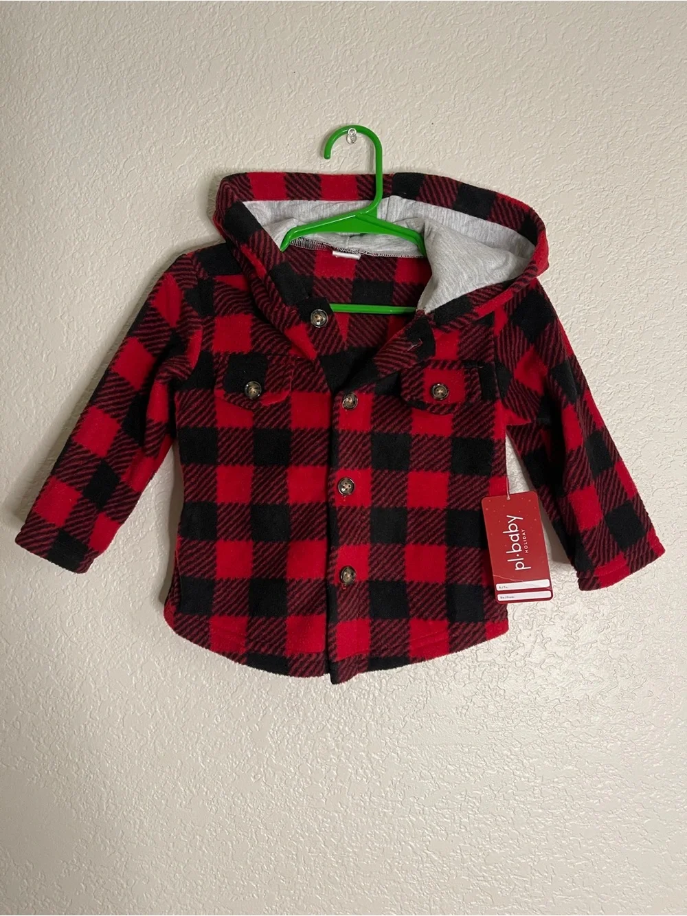 *NWT* 4 for 16$ Red & Black Buffalo Plaid Flannel Hooded Kids Jacket
